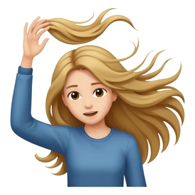 a girl tossing her hair  sticker