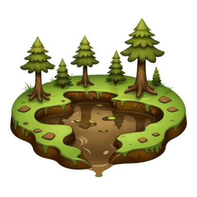 Emoji to be used on my dog’s Instagram highlight. It’s a highlight of my dogs adventures where they run through forests and splash through muds so an emoji of maybe a muddy puddle with forest or swampy elements sticker