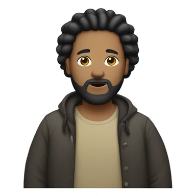 short fat light skin man with black beard and dreads sticker