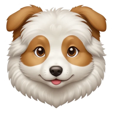 Dog white and light brown with heart in the forehead  sticker