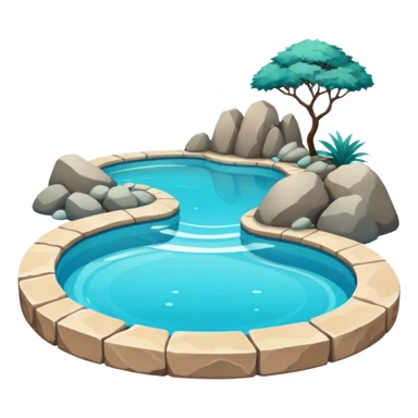 piscina con paisaje  sticker