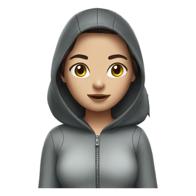 brunette girl in a shark onesie sticker