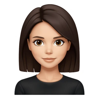 Victoria Beckham with dark brown hair, black outfit sticker