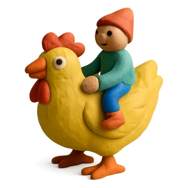 claymation style chicken jockey sticker