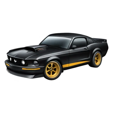 Black turbo charged ford mustang race car sticker