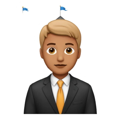 legal expert emoji, person in a suit with a courthouse in the background sticker