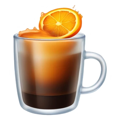 one coffee with orange juice in a glass cup sticker
