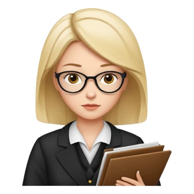 female lawyer reading a document sticker