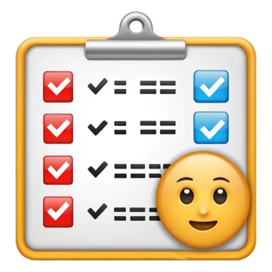 checklist with plus sticker