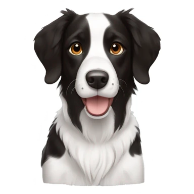 medium black and white crossbreed brittany spaniel and border collie with black face and black and white paws sticker