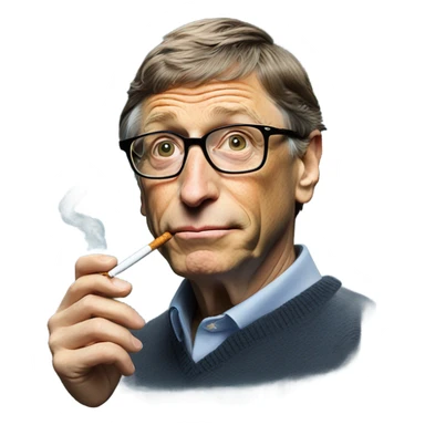 Bill gates smoking cigarettes  sticker