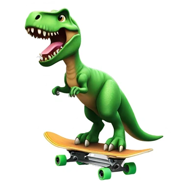 A T-Rex riding a skateboard￼ sticker