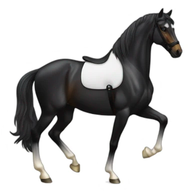 black dressage horse  sticker