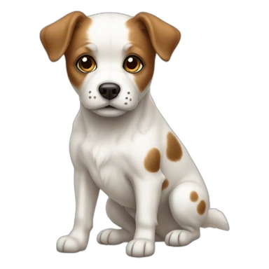 little white dog with little brown spots full body sticker