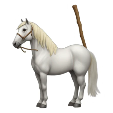 Horse with a big stick sticker