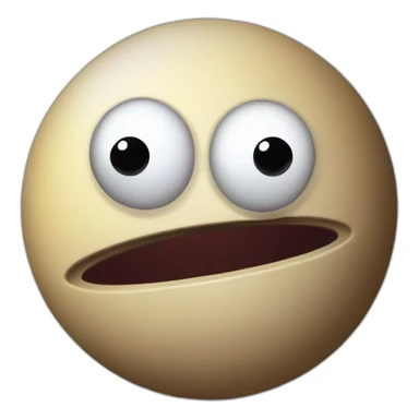 planet Saturn with a cartoon grimacing spider face sticker