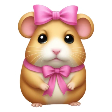 sad hampster with pink bow sticker