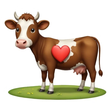 vaca con corazon para copiar y pegar en chat sticker