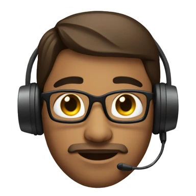 Indian guy with headset on working at a des sticker