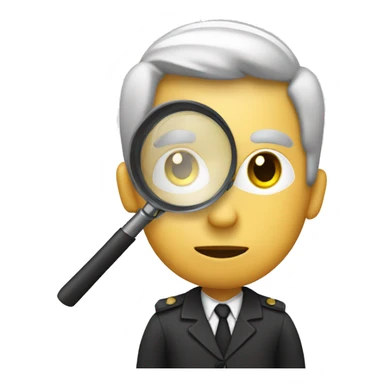 investigator with a magnifying glass sticker
