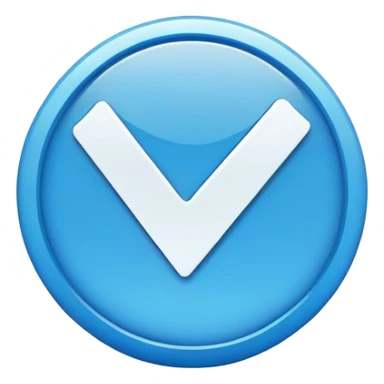 checkmark inside a blue circle sticker