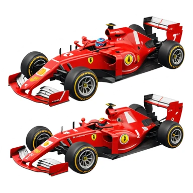 Make a Ferrari f1 car with leclerc driving it emoji sticker