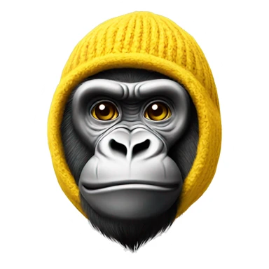 yellow gorilla tag gorilla with beanie pompom hat sticker
