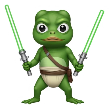 Pepe the frog with lightsabers sticker