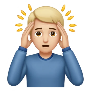 Astonished faint backwards with one hand on forehead sticker