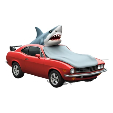 Shark hoodie in red car  sticker