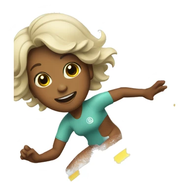 Girl surfing on wave sticker