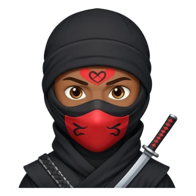 Ninja ojos de corazónes hombre sticker