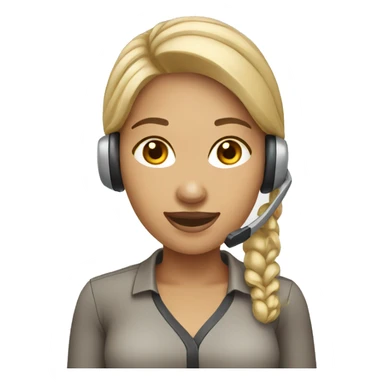 create woman call center with light skin color sticker