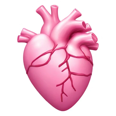 Pink anatomical heart pastel pink with pink bow on top sticker