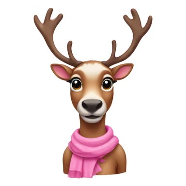 Reindeer in pink clothes sticker