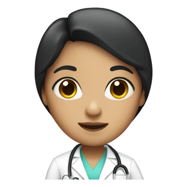 nurse with black hair sticker