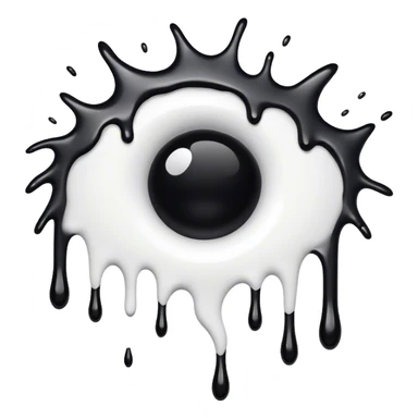 a black hole dripping white paint  sticker