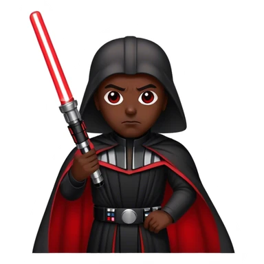 a dart lord of sith with red lightsaber sticker