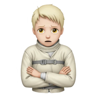 Пациент психиатрической больницы в смирительной рубашке sticker