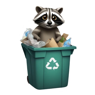 Raccoon in trash  sticker