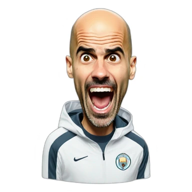 pep guardiola coaching and screaming sticker