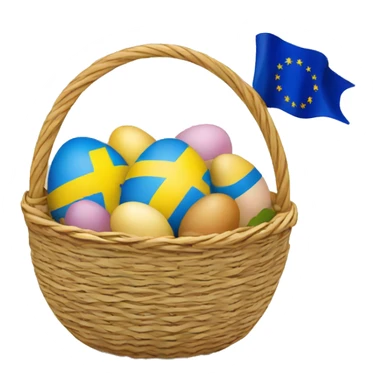 easter basket with eu flag eggs sticker