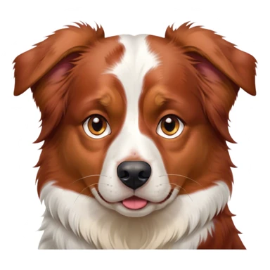 Cinematic Meme-Worthy Grumpy Red Merle Australian Shepherd Portrait Emoji, Head held high but eyes filled with dramatic disappointment, smooth red merle fur with subtle white accents, deeply furrowed brow forming an unmistakable scowl, floppy ears slightly angled back in disapproval, piercing amber eyes glaring with pure exasperation, Simplified yet hilariously over-exaggerated features, highly detailed, glowing with an aura of supreme annoyance, high shine, exhausted yet judgmental, stylized with an almost regal pettiness, bright but brooding, soft glowing outline, capturing the essence of a pup that has seen it all and is thoroughly unimpressed, so meme-worthy it feels like it could instantly become the next viral sensation of grumpiness! sticker