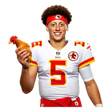 Make me Patrick mahomes with a chicken wing sticker