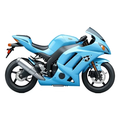 Baby blue Kawasaki ninja just the motorcycle  sticker