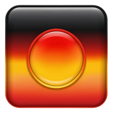 a wavy black and red rectangle with a yellow circle in the middle  sticker