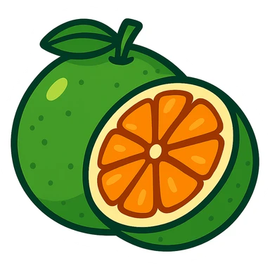 vibrant toon style green grapefruit sticker