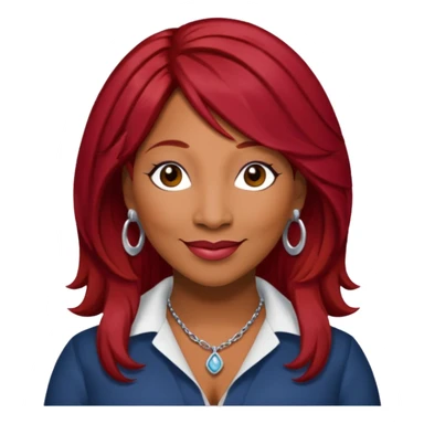 Traci Braxton with dark red hair sticker