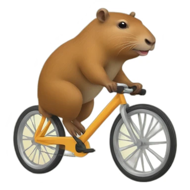 Capybara riding a bike sticker