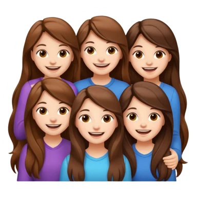 group of cute teenage girls with long hair sticker